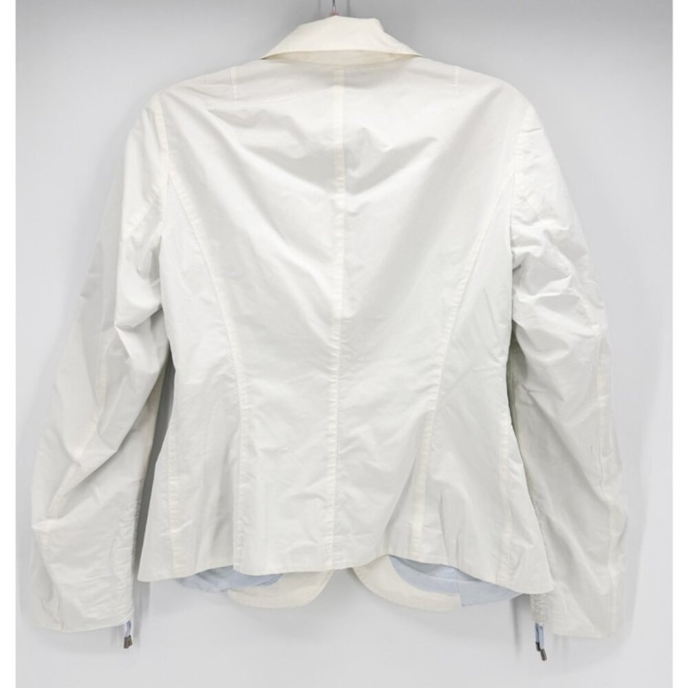 Brunello Cucinelli White Lightweight Windbreaker Blazer Jacket L - Picture 2 of 7